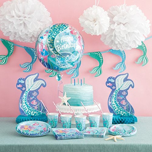 Mermaid Magic Paper Cups - 9 Oz (8 Pieces) - Dazzling, Eco-Friendly Cups For Enchanting Celebrations & Ocean-Themed Parties